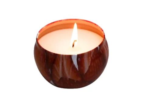 Amber bowl indoor candle