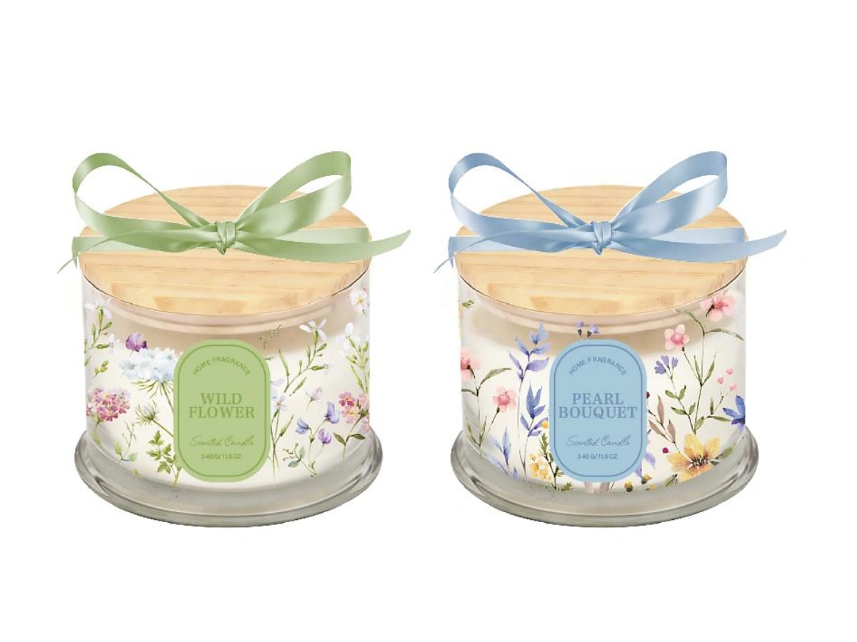 Long-Lasting Wildflower Glass Jar Candle Set product
