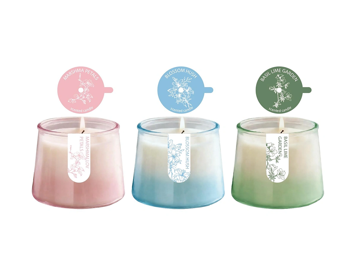 Luxury Floral Gradient Glass Candle Collection product