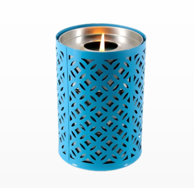 Blue Cutout Metal Outdoor Lantern Candle product