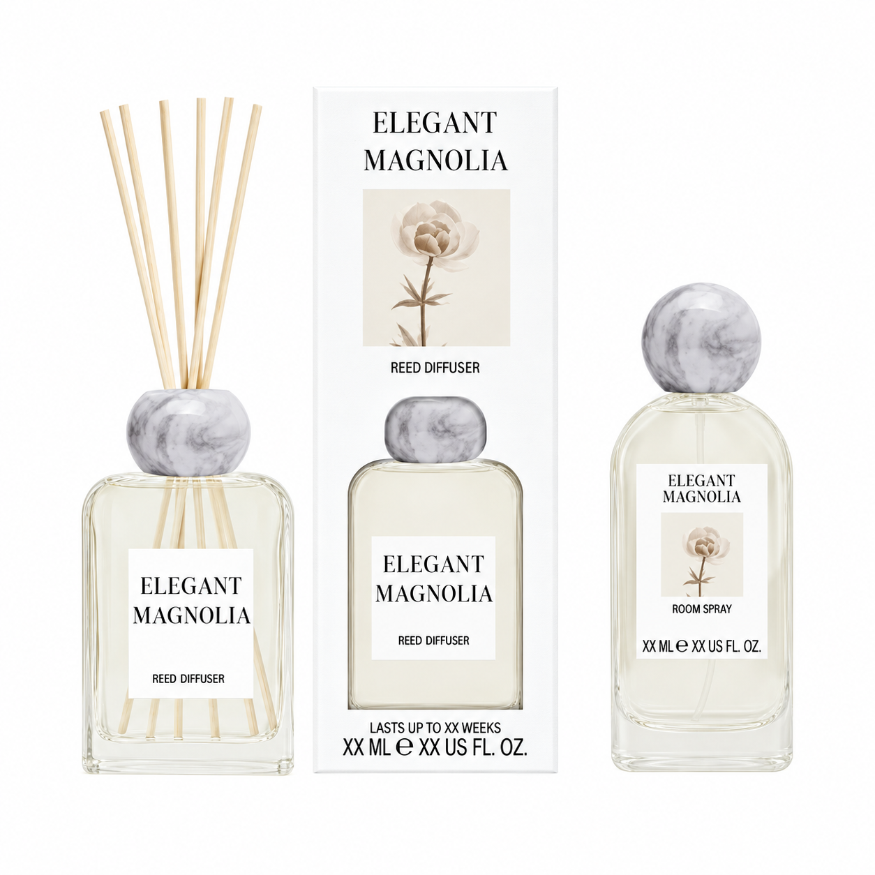 Jasmine & Magnolia Reed Diffuser – Luxury Floral Home Fragrance with Sticks for Living Room, 100ml (3.4 fl oz) product