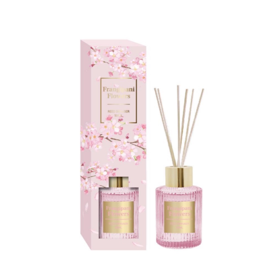 Frangipani & Plumeria Reed Diffuser – Tropical Floral Home Fragrance with Gold Lid, 100ml (3.4 fl oz) product