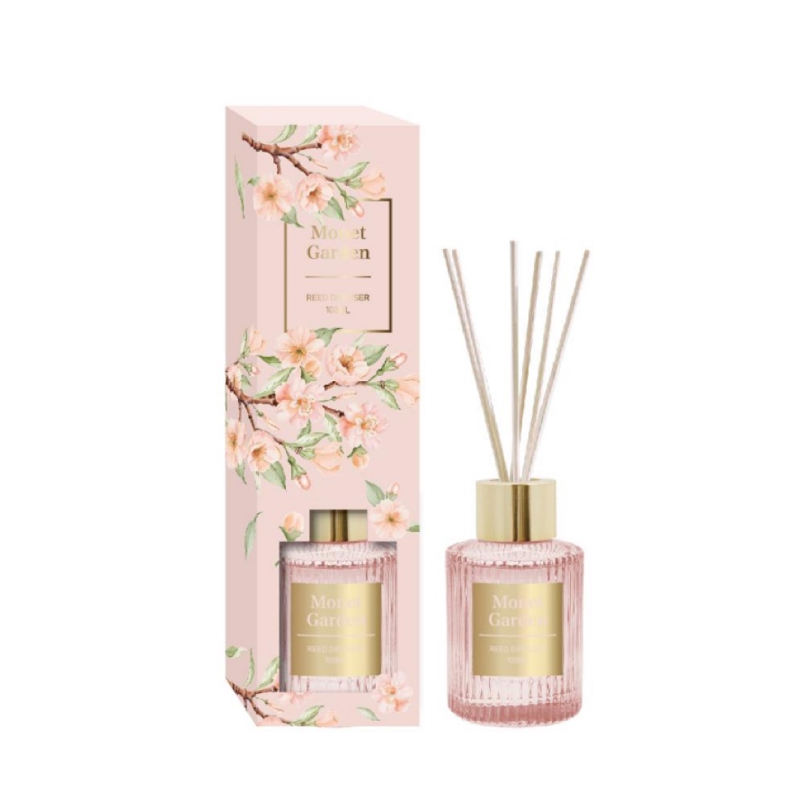 Cherry Blossom & Peony Reed Diffuser – Spring Garden Home Fragrance with Gold Lid, 100ml (3.4 fl oz) product