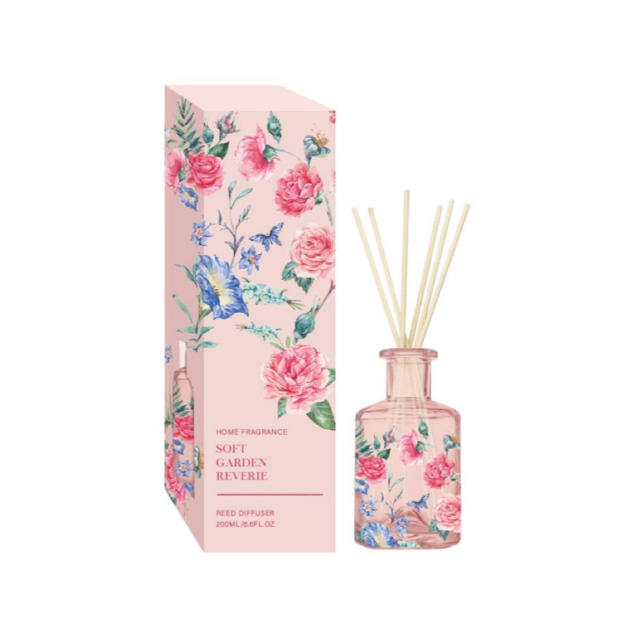 Rose & Peony Reed Diffuser – Soft Garden Home Fragrance in Pink Bottle, 200ml (6.6 fl oz) product