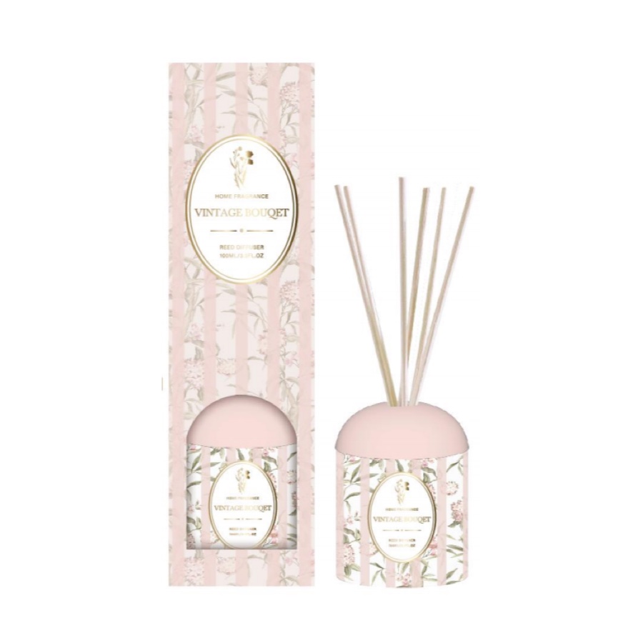 Vintage Rose & Peony Reed Diffuser – Romantic Floral Home Fragrance with Dome Lid, 150ml (5 fl oz) product