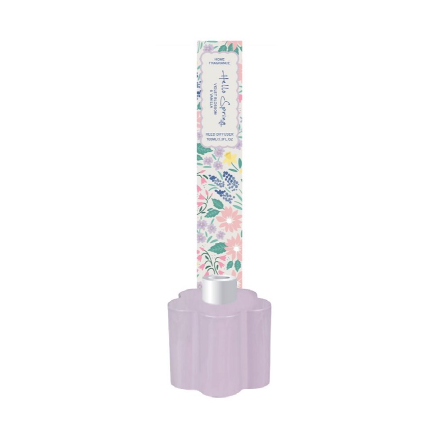 Violet Blossom & Vanilla Reed Diffuser – Hello Spring Floral Home Fragrance, 100ml (3.4 fl oz) product