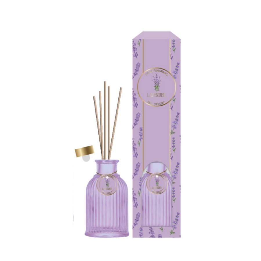 Lavender Reed Diffuser – Calming Aromatherapy Home Fragrance in Purple Ribbed Bottle, 150ml (5 fl oz) product