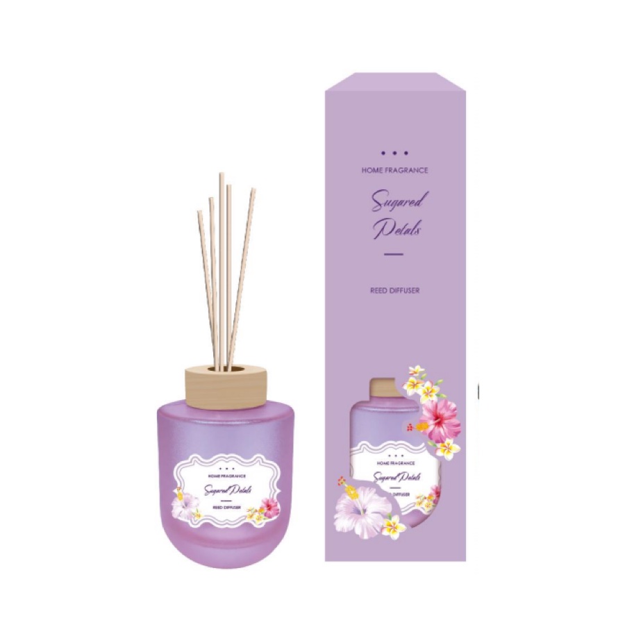 Sugared Peony & Sweet Floral Reed Diffuser – Sweet Home Fragrance in Purple Round Bottle, 120ml (4.3 fl oz) product