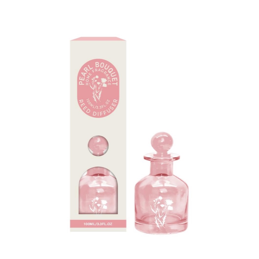 Pearl Bouquet Reed Diffuser – Soft Floral Home Fragrance in Pink Round Bottle, 100ml (3.3 fl oz) product