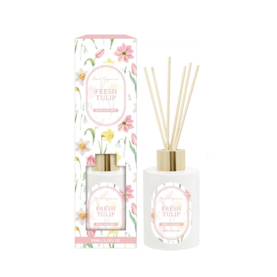 Fresh Tulip Reed Diffuser – Floral Home Fragrance in White Bottle, 95ml (3.2 fl oz) product