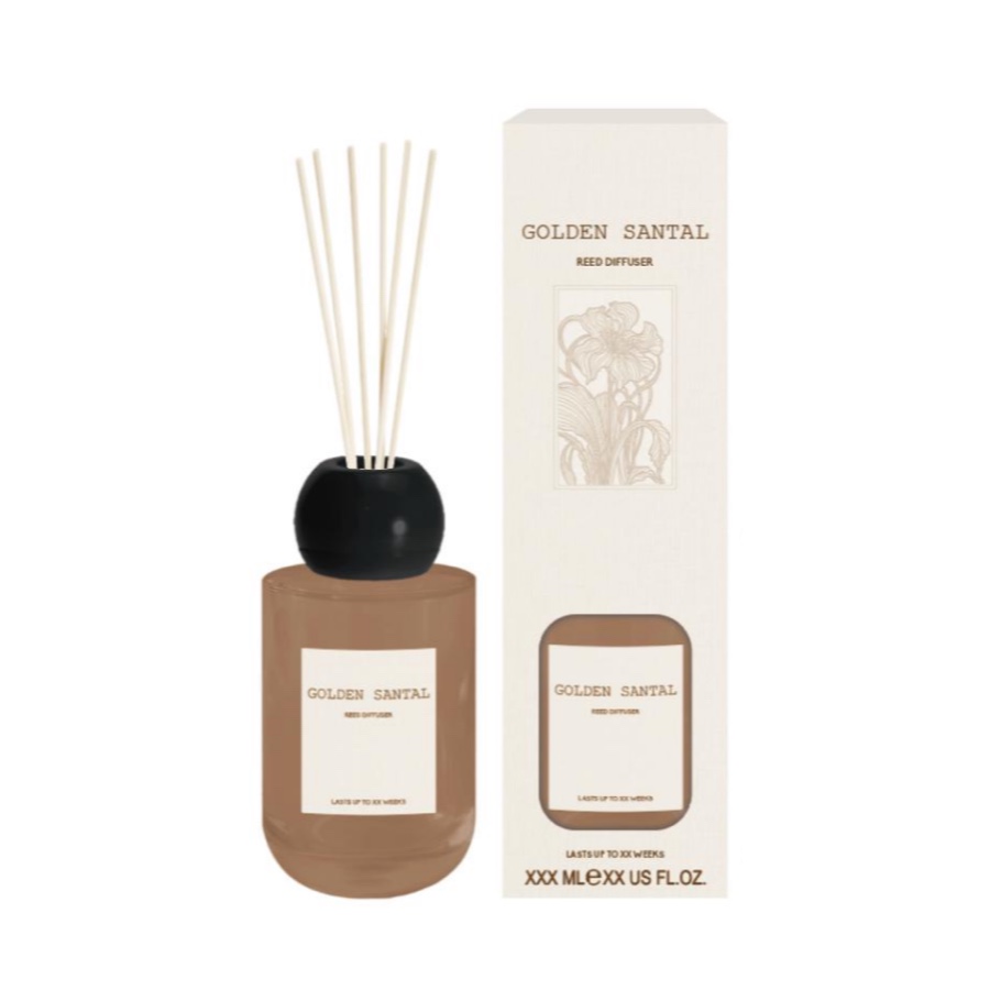 Golden Santal Reed Diffuser – Warm Woody Home Fragrance with Black Ceramic Lid product