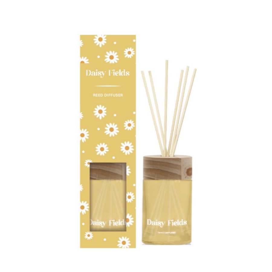 Daisy Fields Reed Diffuser – Fresh Floral Home Fragrance with Wood Lid product