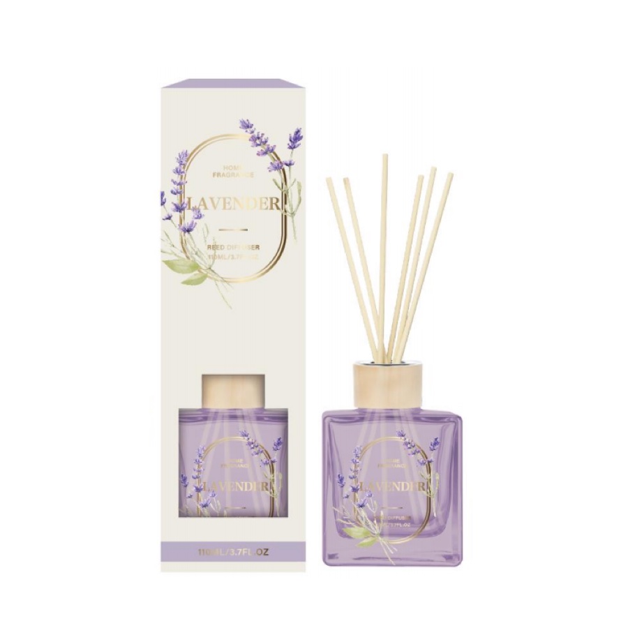 Lavender Reed Diffuser – Calming Floral Home Fragrance in Purple Square Bottle, 110ml (3.7 fl oz) product